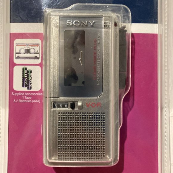 Sony M-570V Microcassette Clear Voice Recorder Handheld Silver 2 Speeds Sealed - Picture 6 of 6